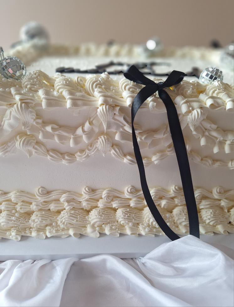 Rectangular vintage wedding or celebration cake