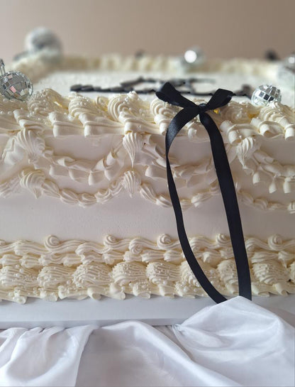 Rectangular vintage wedding or celebration cake
