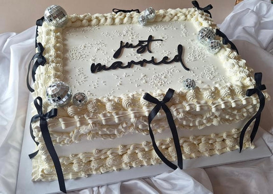 Rectangular vintage wedding or celebration cake