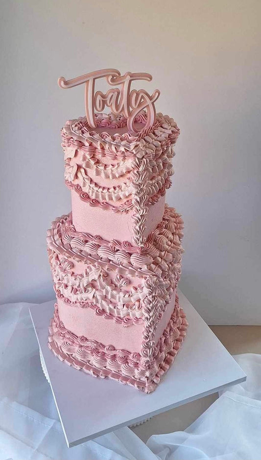 Two tier heart vintage cake