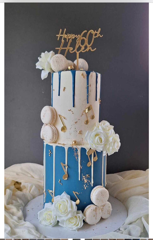 2 tier drip cake